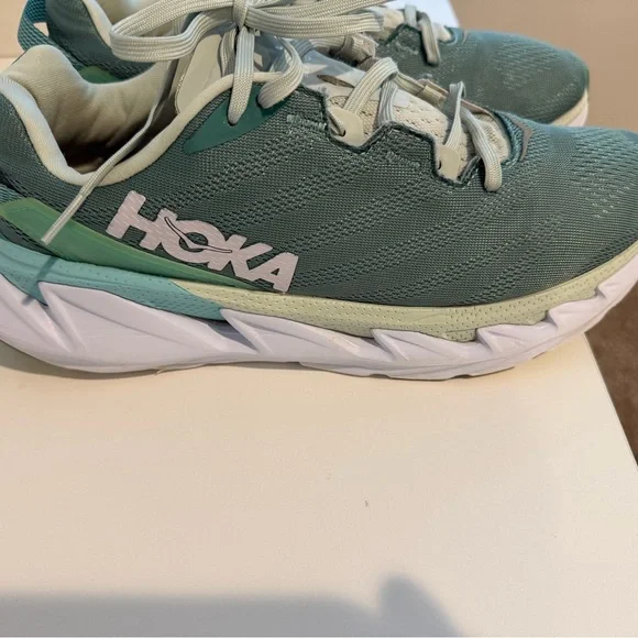 Hoka Women's Aqua and White Athletic Shoes - Picture 2 of 9